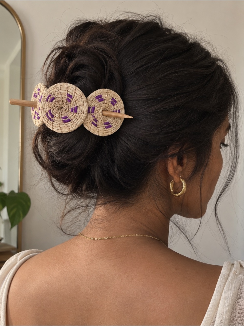 Natural Fibers Handwoven Hair Barrette